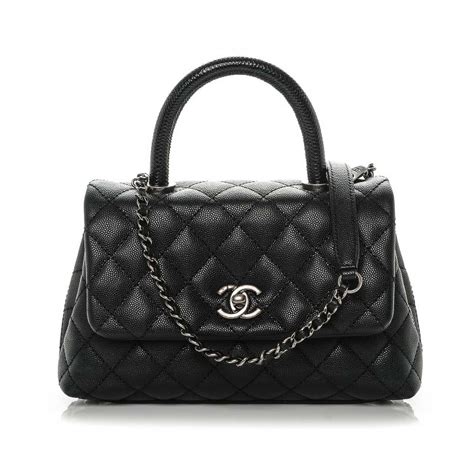 chanel mini caviar handbag|CHANEL Caviar Quilted Mini Coco Handle Flap Black.